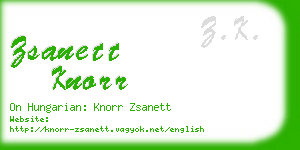 zsanett knorr business card